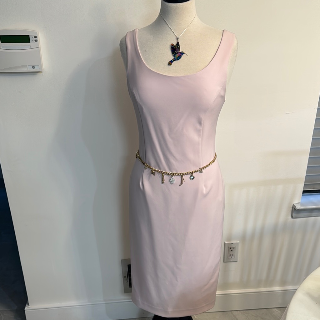Alberto Makali Pink Sheath Midi Dress For Cocktail